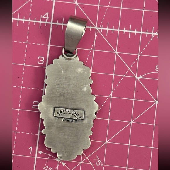 Navajo Betty Tom multistone statement sterling silver pendant - Picture 3 of 5